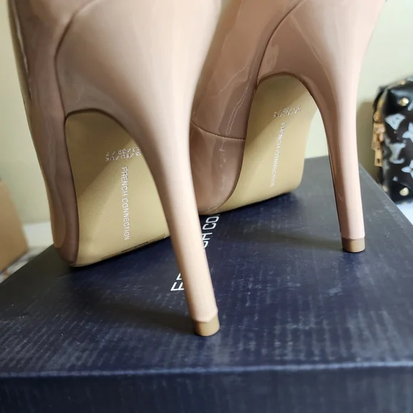 French Connection Nude Patent Leather Heels - Picture 6 of 7